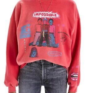 MOTHER The Drop Square Stargazer Cotton Graphic Sweatshirt